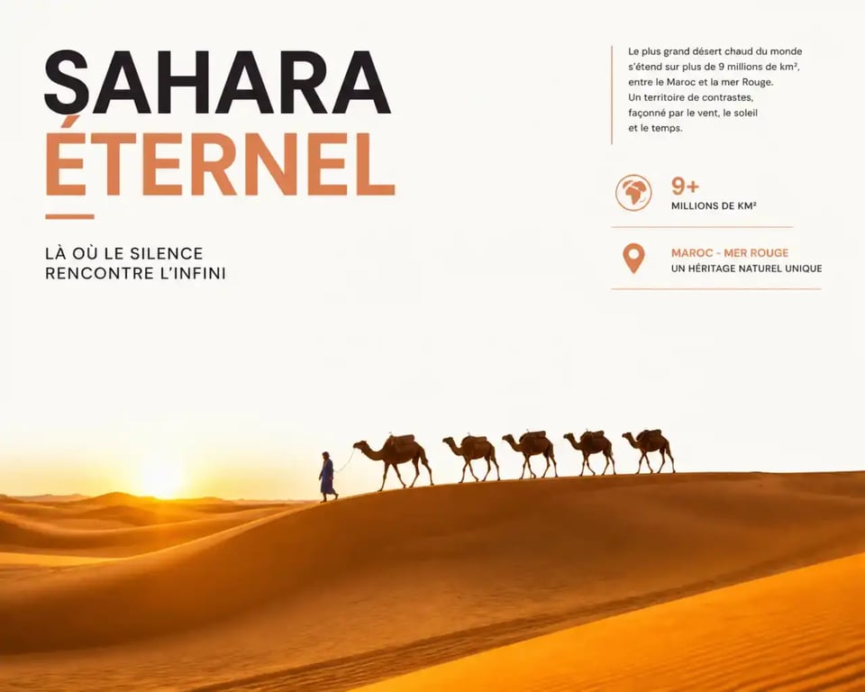 Dromadaires dans le désert du Sahara lors d'un voyage en famille au Maroc