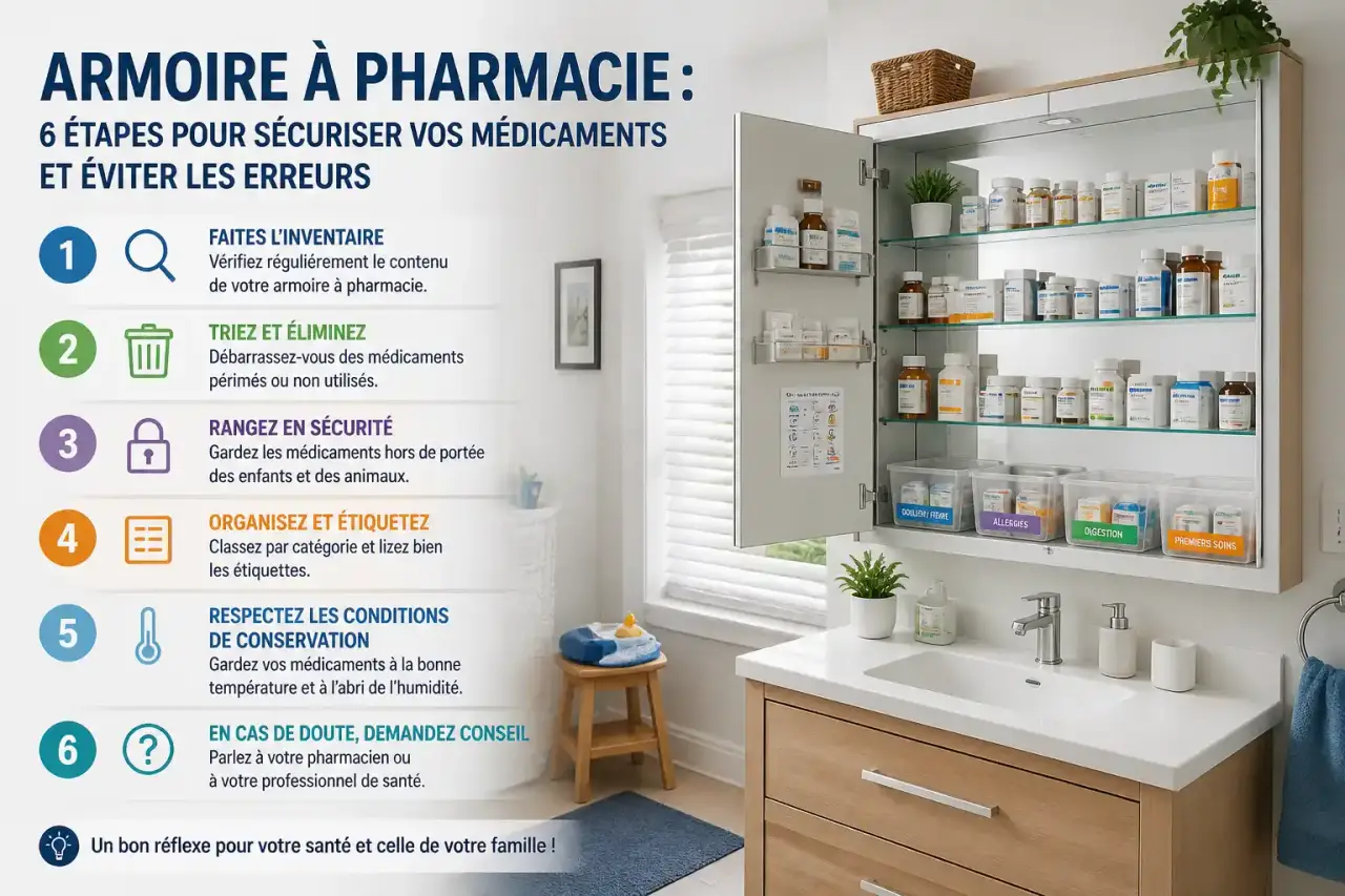 Armoire à pharmacie : 6 étapes pour sécuriser vos médicaments et éviter les erreurs