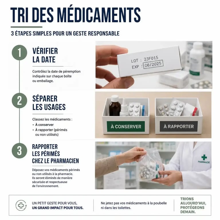 Guide visuel pour trier et organiser ses médicaments