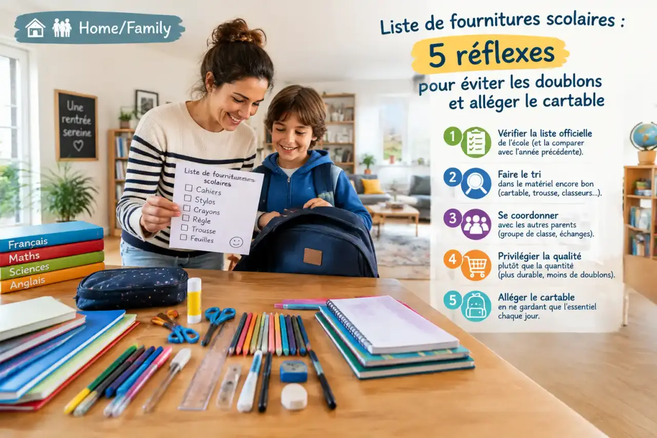 Liste de fournitures scolaires : 5 réflexes pour éviter les doublons et alléger le cartable